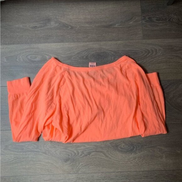 Pink Victoria's Secret Long sleeve T-shirt Burnout Orange Size Large - Picture 8 of 8